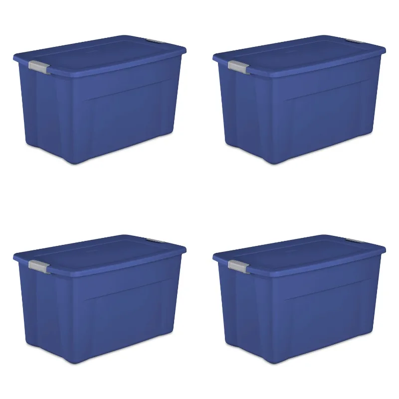 

Sterilite 35 галлонов, пластиковая сумка с защелкой, стадион, синий, набор из 4