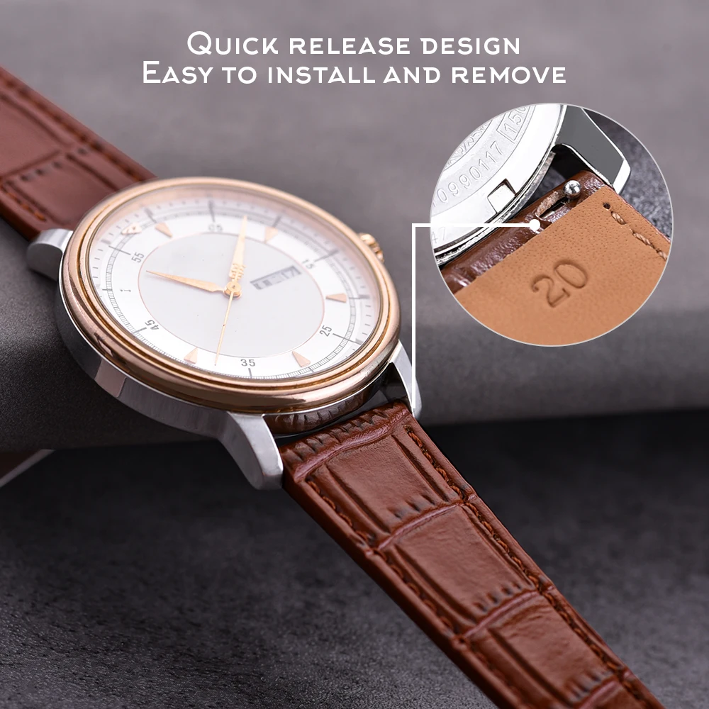 Premium Slub Pattern Leather Watch Strap – Universal Accessory