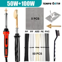 110/220V Car Bumper Repair Soldering Iron Kit Thermal Stapler Leather Ironing Tool Smoothing Tool With Glue Stick Plastic Repair