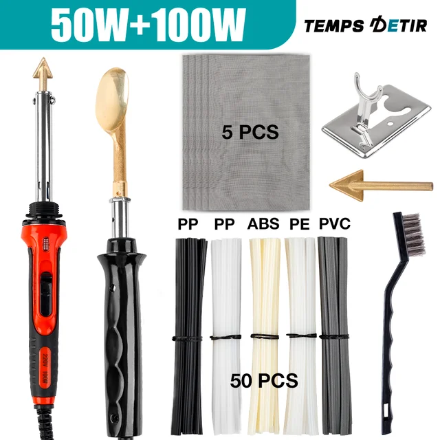 110/220V Car Bumper Repair Soldering Iron Kit Thermal Stapler Leather Ironing Tool Smoothing Tool With Glue Stick Plastic Repair