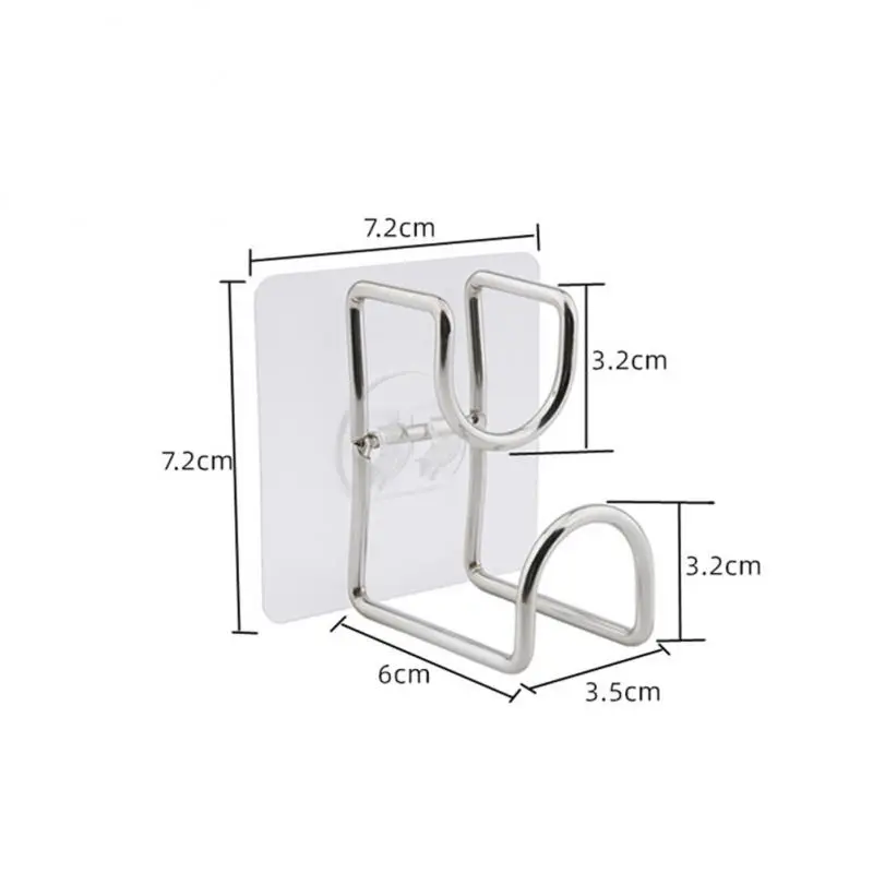 1Pcs Punch-Free Sticky Bathroom Kitchen Traceless Washbasin Save Space Organizer Wall Mount Hook Holder Adhesive Storage Rack