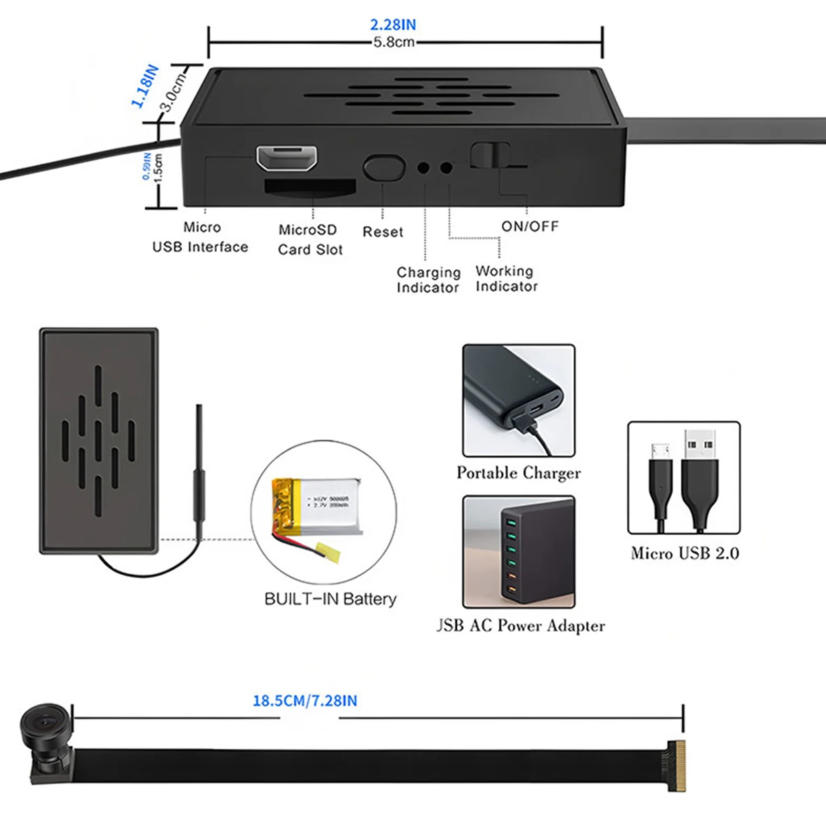 Small 4K DIY wireless WiFi 2.0MP camera supports remote live broadcast via smartphone app 1080P image quality 4 models to choose 2