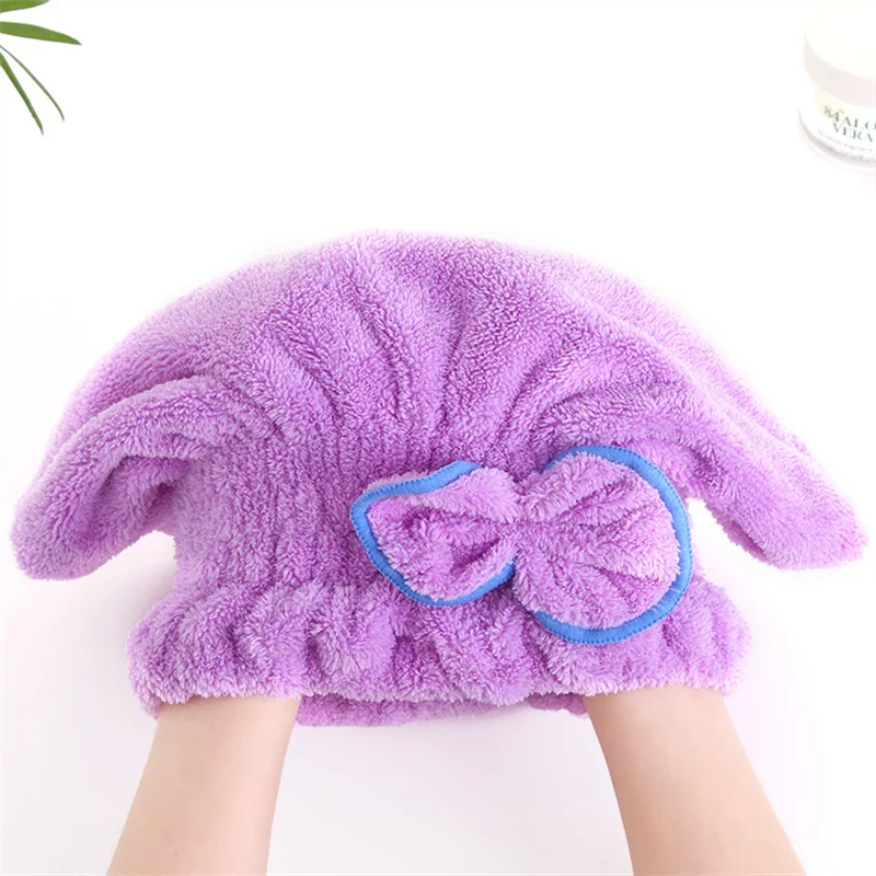 Microfibre Quick Hair Drying Bath Towel Spa Bowknot Wrap Towel Cap Bathroom Accessories Bonnets For Women Designer Shower Cap microfiber towel shower cap dry hair cap