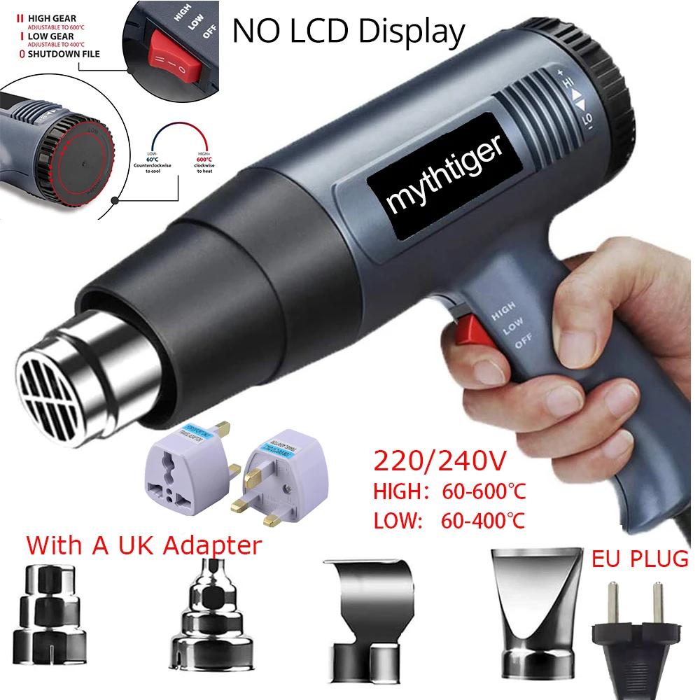 2000W LCD/NO LCD Heat Gun Variable Temperature Advanced Electric Hot Air Gun Power Tool Hair dryer for soldering Thermoregulator electric screwdriver kit Power Tools
