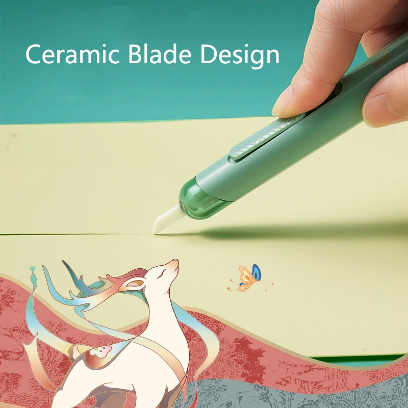 델리 새로운 세라믹 블레이드 아트 나이프 개폐식 상자 오프닝 커터 안전 미니 카와이 포켓 정확한 Estilete 미술 용품 ??ForOffice
