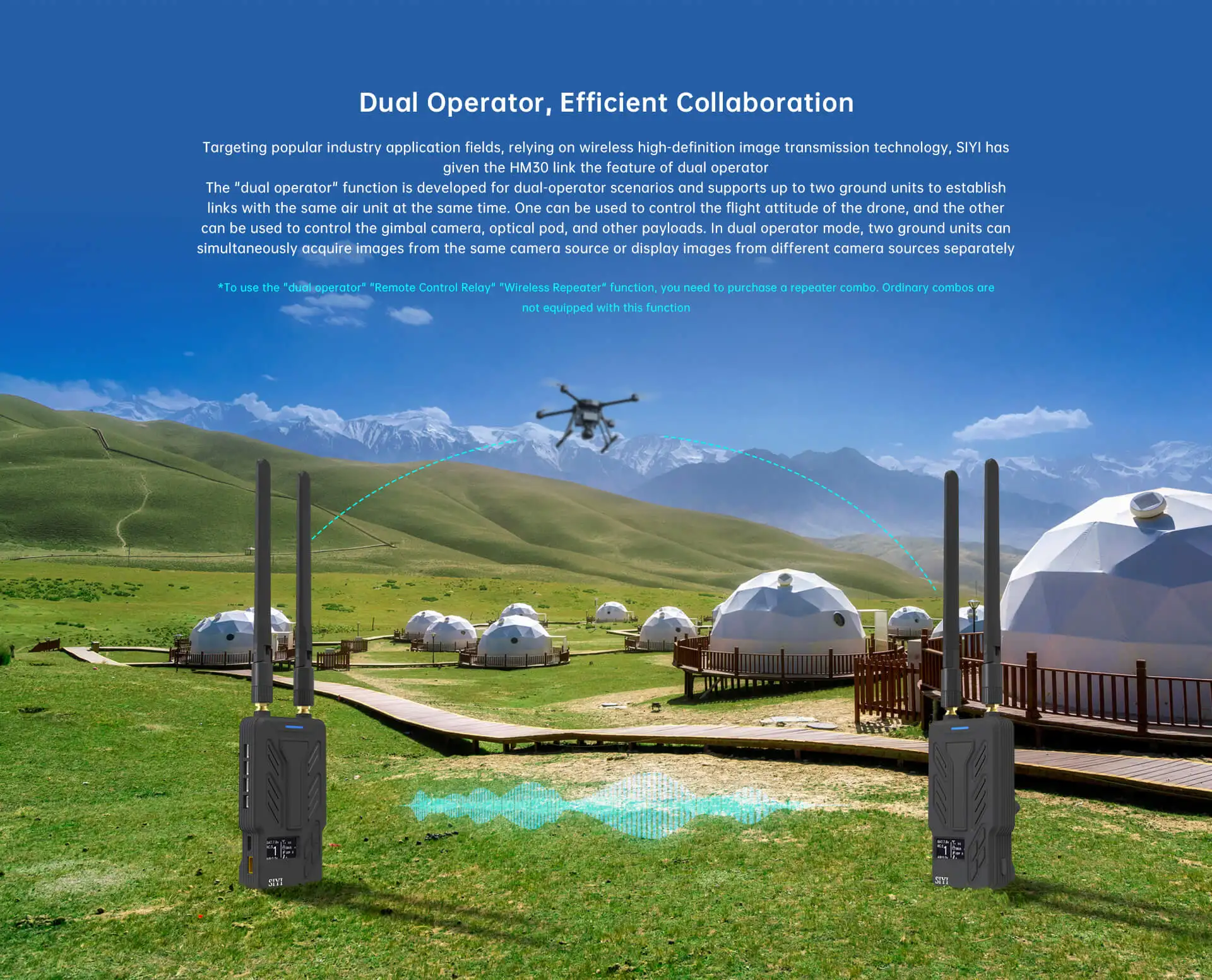 Description Picture 5 of itemSIYI HM30 Long Range Full HD Digital Image Transmission FPV System 1080p 60fps 150ms SBUS PWM Mavlink Telemetry OSD 30KM CE FCC