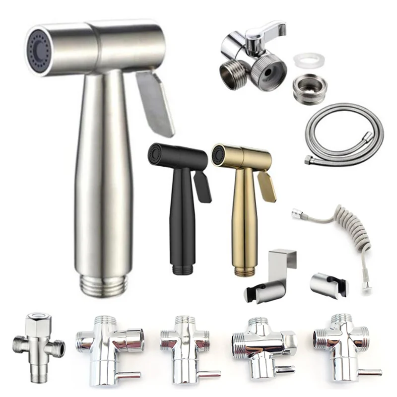 Hand Protable Toilet Bidet Sprayer  Stainless Steel Hand Bidet Faucet Wc Bathroom Black Sprayer Shower Head Self Cleaning Hand Protable Toilet Bidet Sprayer  Stainless Steel Hand Bidet Faucet Wc Bathroom Black Sprayer Shower Head Self Cleaning