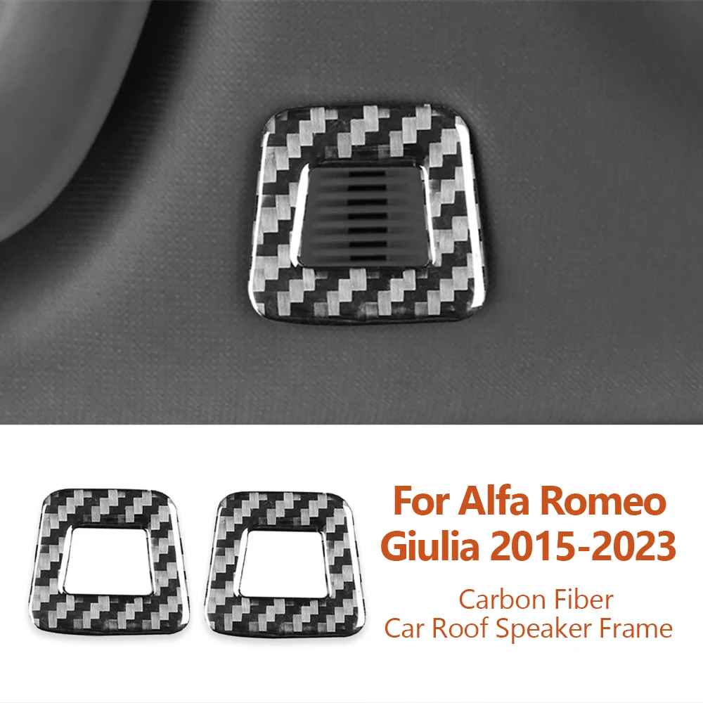 

For Alfa Romeo Giulia Stelvio 2015-2023 Carbon Fiber Car Roof Horn Speaker Frame Decorative Stickers Styling Auto Interior Parts