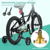 Children's 12-18 Inch Bike with Training Wheels, Pneumatic Tires, Adjustable Seat & Handlebar, Dual Brake System for Ages 3-8