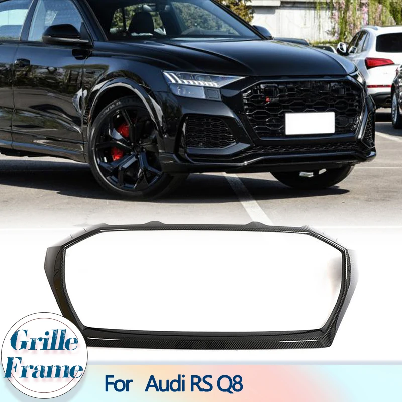 

Car Front Grille Frame Cover Trim for Audi RS Q8 Sport Utility 4-Door 2020-2023 Carbon Fiber Auto Racing Front Grill Grille Trim