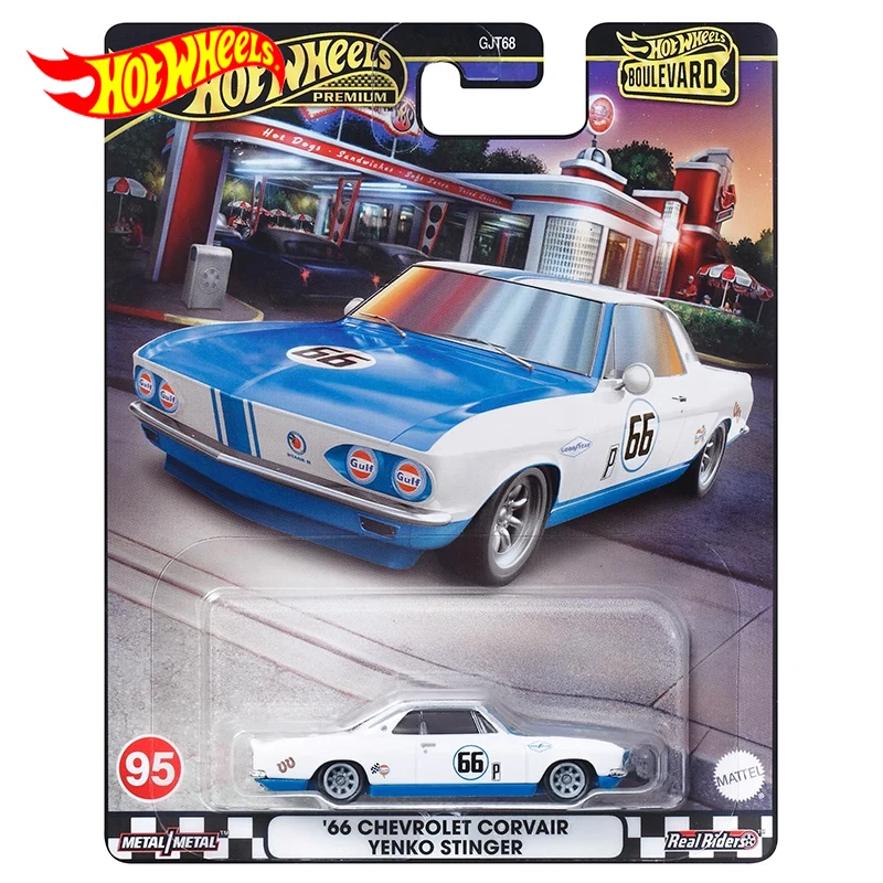 

Original Hot Wheels Premium Car Boulevard 66 Chevrolet Corvair Yenko Stinger Toys for Boys 1/64 Diecast Carro Alloy Model Gift