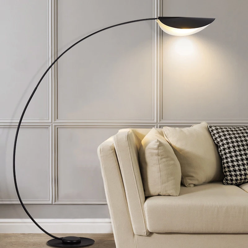 

TEMAR Black Fishing Floor Lamp Nordic Modern Family Living Room Beside The Sofa Creative LED Decorative Standing Light