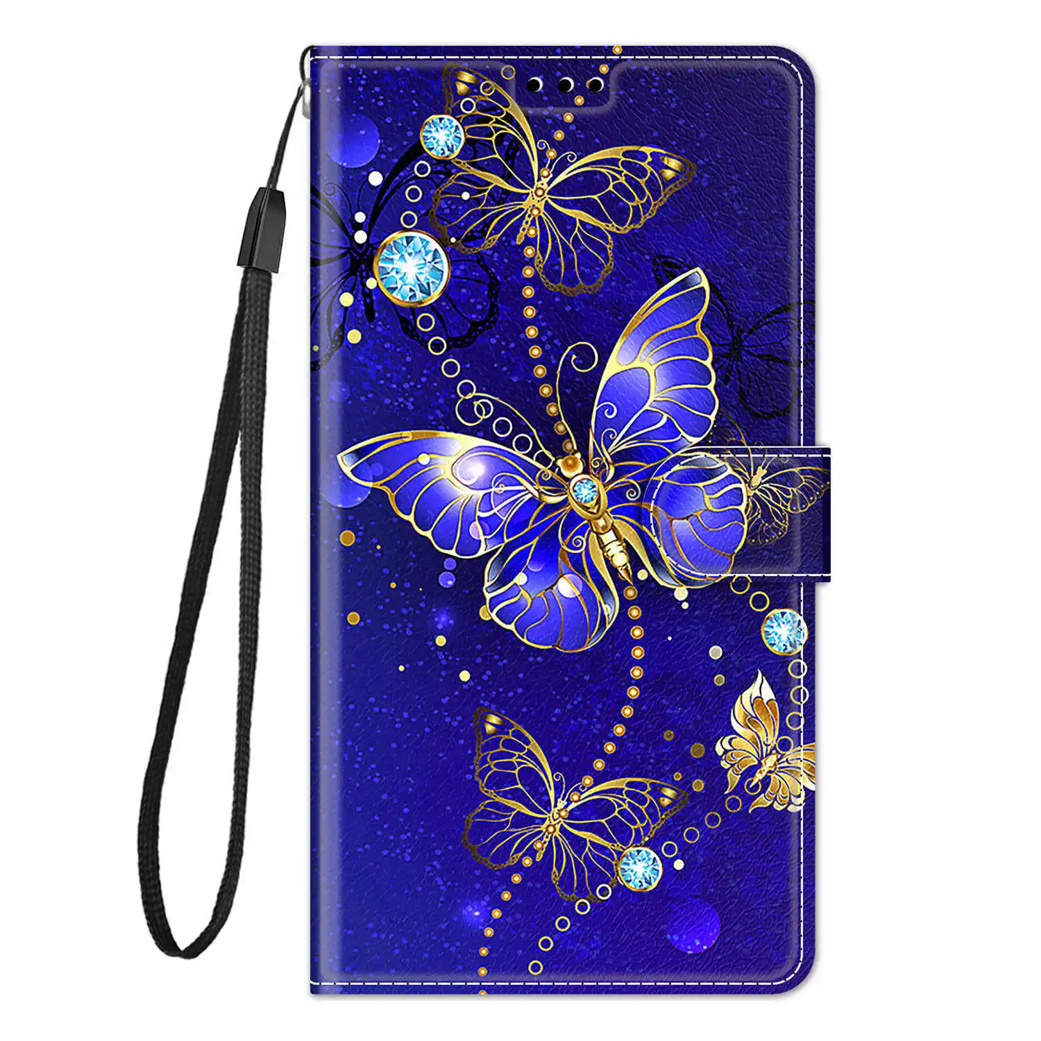 Elegant Butterfly Flip Leather Wallet Phone Case Book Cover