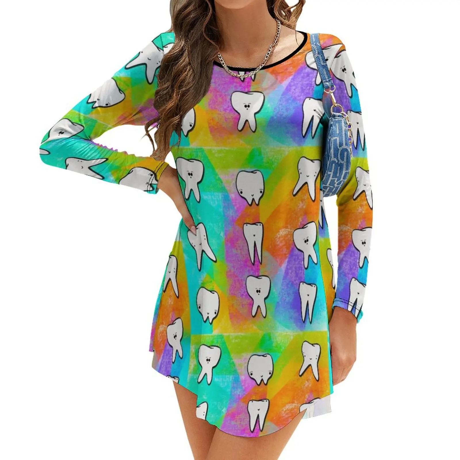 

Happy Molars Long-Sleeve Dress Woman's evening dress dresses ladies 2024 summer purple dress
