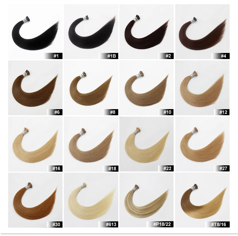 Straight Keratin Tip Human Hair Extension 30Inch Pre Bonded I Tip Hair Extensions For Women Fusion Remy #2 Dark Brown Color
