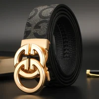 High Quality Work Business Strap Men Belts Metal Automatic Buckle Brand Leather Belt Men Famous Luxury belt for women jeans