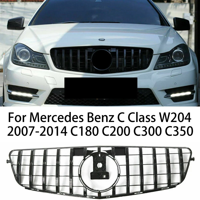 

GTR Style Car Front Bumper Racing Grill Grille for Mercedes Benz C Class W204 C180 C200 C300 C350 2007-2014 Replacement