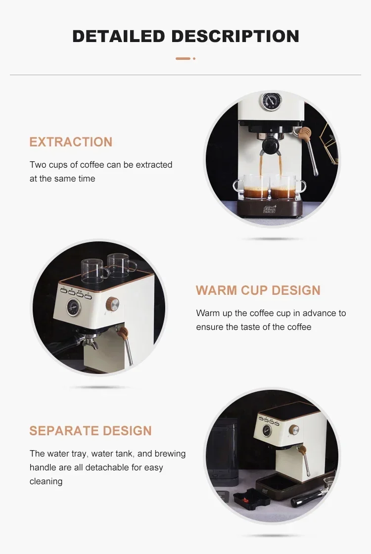 Classic Italian Coffee Machine Espresso Coffee 2 in 1 Espresso and Drip Capsule Fully Automatic Cafetera Maker