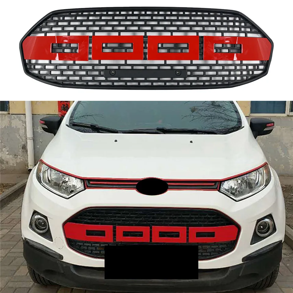 Frente corrida grill para ford ecosport carro pára-choques malha grades  fosco preto capa acessórios f150 estilo - AliExpress, image size:960x960