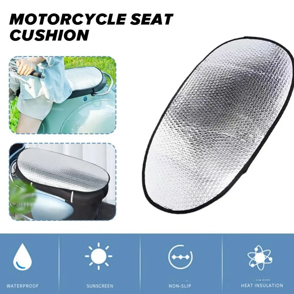 

Motorcycle Accessory Sunscreen Aluminum Film Seat Cushion Pad Heat Insulation For Scooter Electric Bicycle Seat Cover