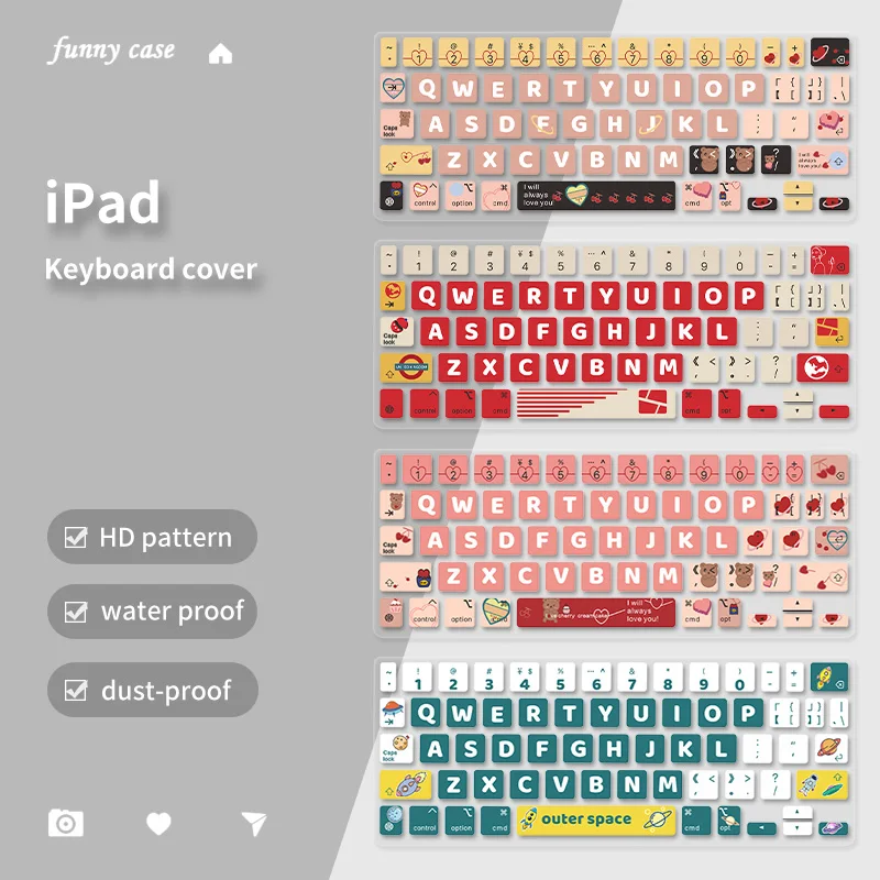 

Magic keyboard skin for 2022 ipad pro 12.9 6 11inch protection Cover silicone cartoon film for ipad Air 4 5th 2020 2021 US fun