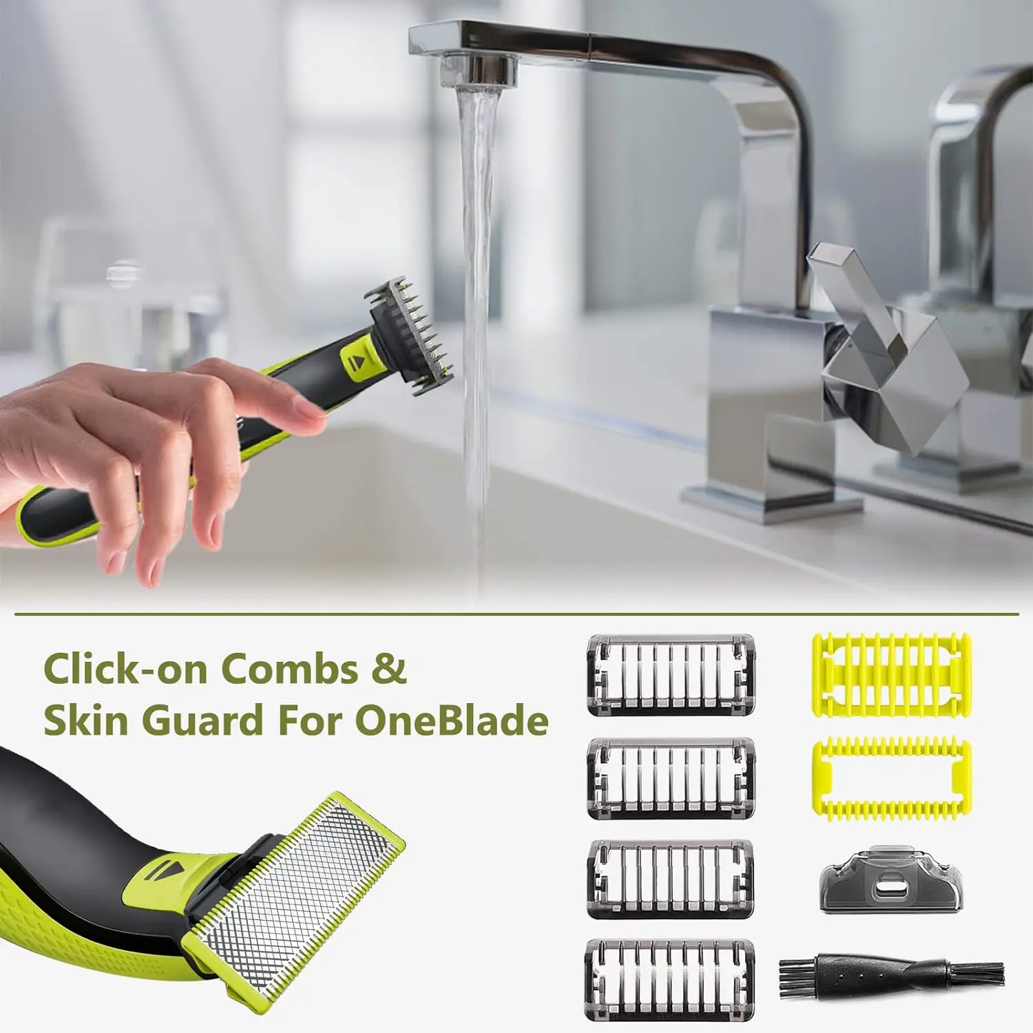 Фото Направляющая гребень YUKU для Philips One Blade QP2520 QP2530 QP2620 QP2630 QP6510 QP6520, машинка для стрижки волос на лице, триммер для бороды, бритва №5