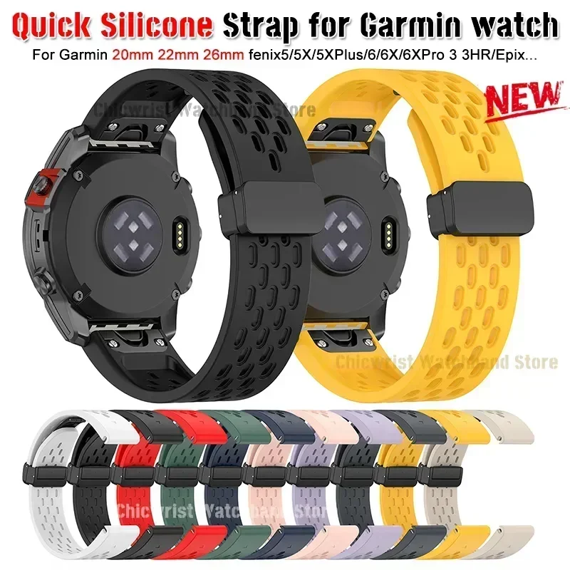 

20 22 26mm For Garmin Strap watch Fenix 6/6X/6XPro/7/7X/5//5s/5X/5XPlus/3 Quick Fit Silicone Smartwatch Forerunner 945 Wristband