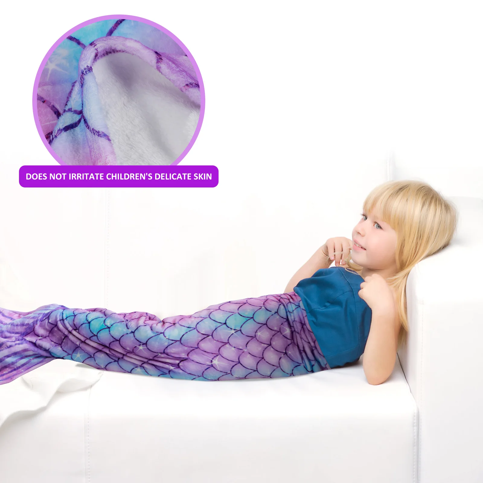 Mermaid Sleeping Blanket Wearable Flannel Mermaid Tail Blanket