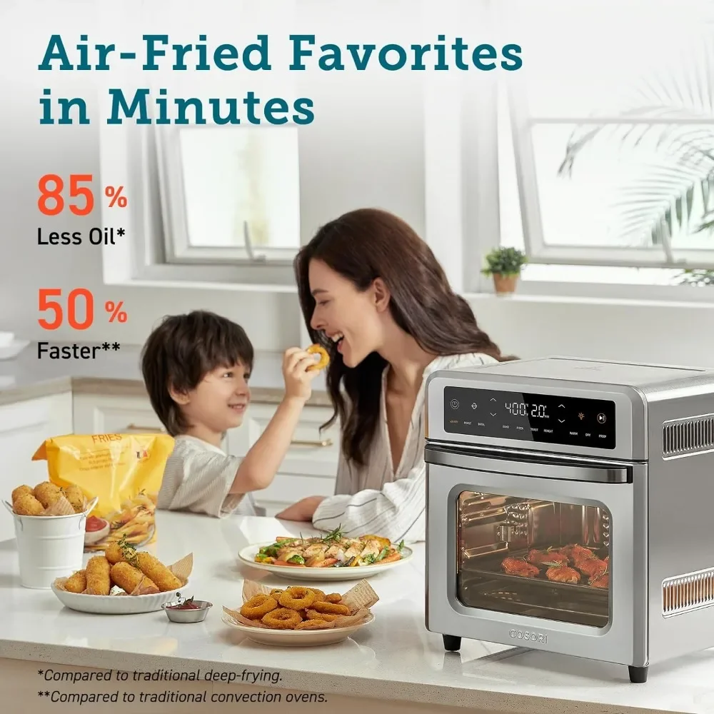 COSORI Air Fryer Toaster Oven, 13 Qt Airfryer Fits 8" Pizza, 11-in-1 Functions with Rotisserie, Dehydrate 3