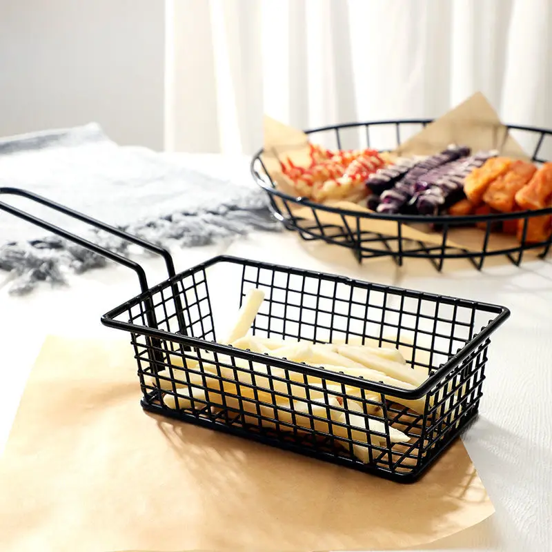 Creative Stainless Steel Fried Food Dish Fried Chicken Wings Plate Bar and Restaurant Snack Basket