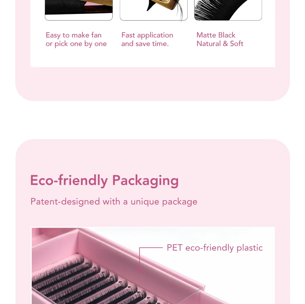 DIYDAY Easy Fanning Eyelash Extension Matte Black Camellia Lashes Extensions Soft Mink Easy Fan Volume False Eyelashes Supplies