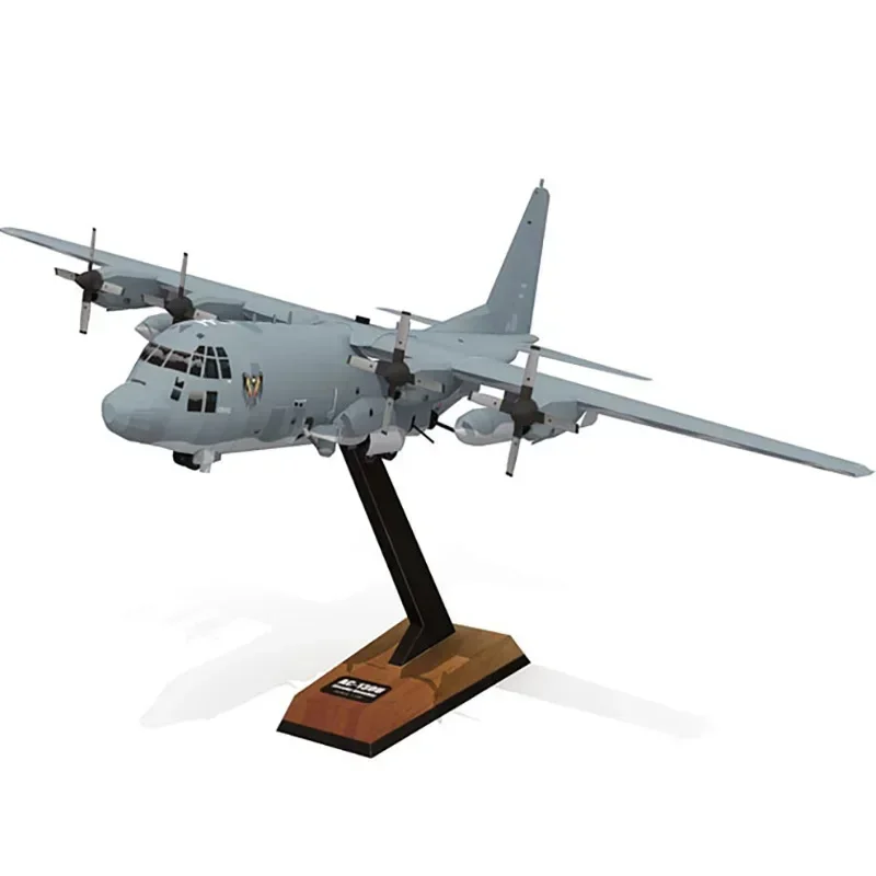 DIY 1:100 AC-130U Spooky Gunship Attack Fighter Aircraft Paper Model Assemble 3D Puzzle Game children Toys birthday Gift
