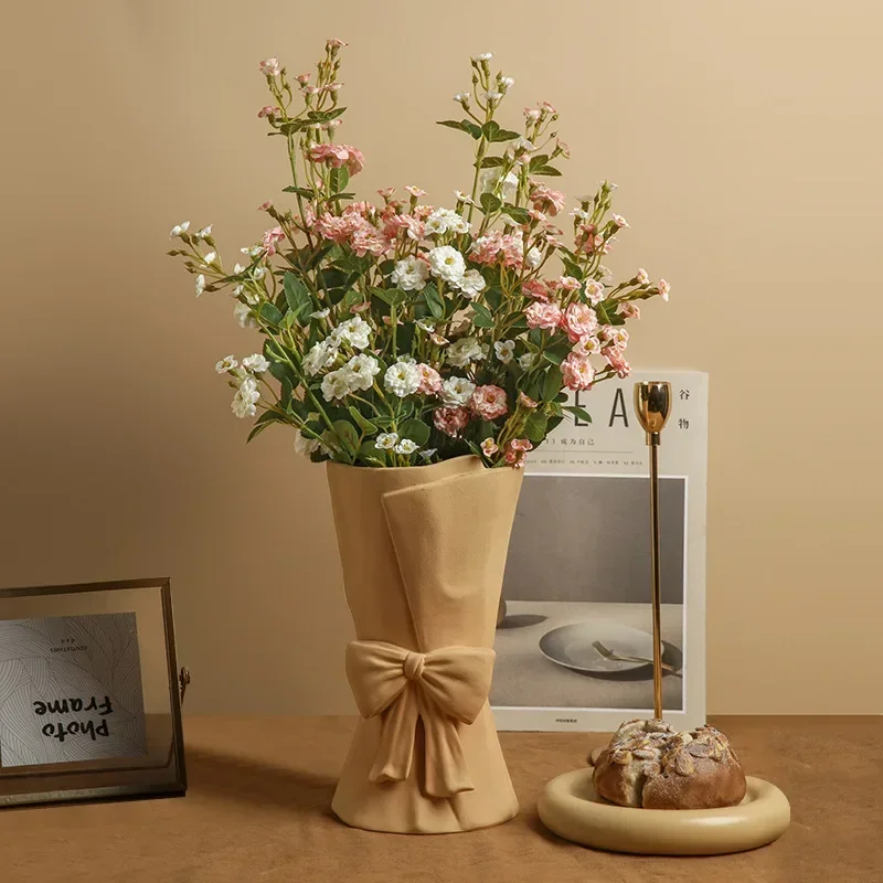 

Creative Ceramic Vase Ornaments, Living Room Flower Arrangements, Bouquets, Desktop Furnishings, Home Decoration Accessories