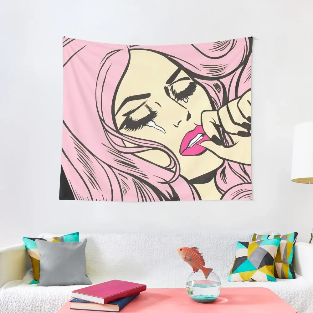 

Pastel Pink Sad Girl Tapestry Korean Room Decor Aesthetic Room Decorations Decoration For Bedroom Tapestry