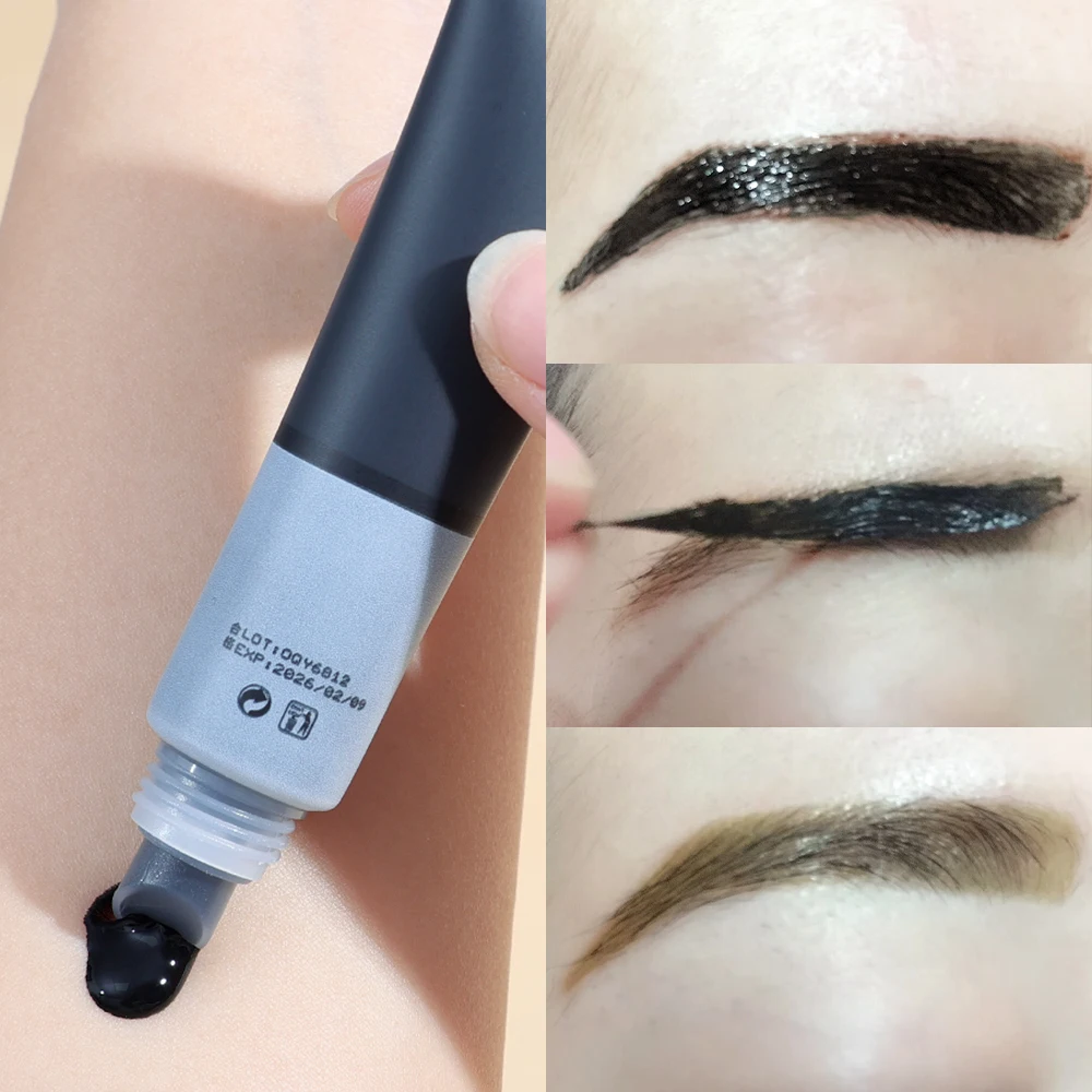 Tear Eyebrow Dye Smudge-proof Black Brown Peel-off Eyebrow Gel Tint Semi-Permanent Waterproof Matte Brow Tearing Tattoo Makeup 5