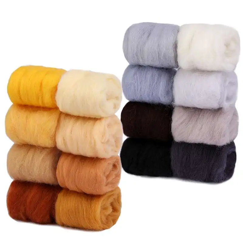 Needle felting wool 10 G DIY Wool Roving Needle Felting 8 Colors Wool Felting Fibre Handmade Material For Beginners Needle Product Making