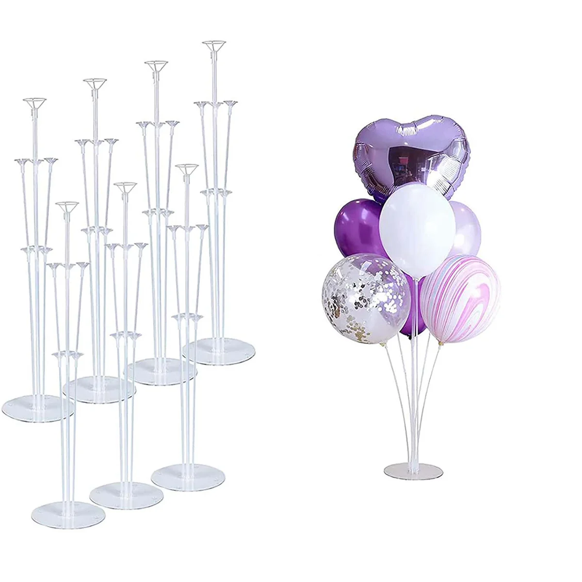 1set Kit supporto per palloncini da tavolo, supporto per palloncini da  tavolo, supporto per colonna supporto trasparente riutilizzabile, per feste  di compleanno, matrimoni