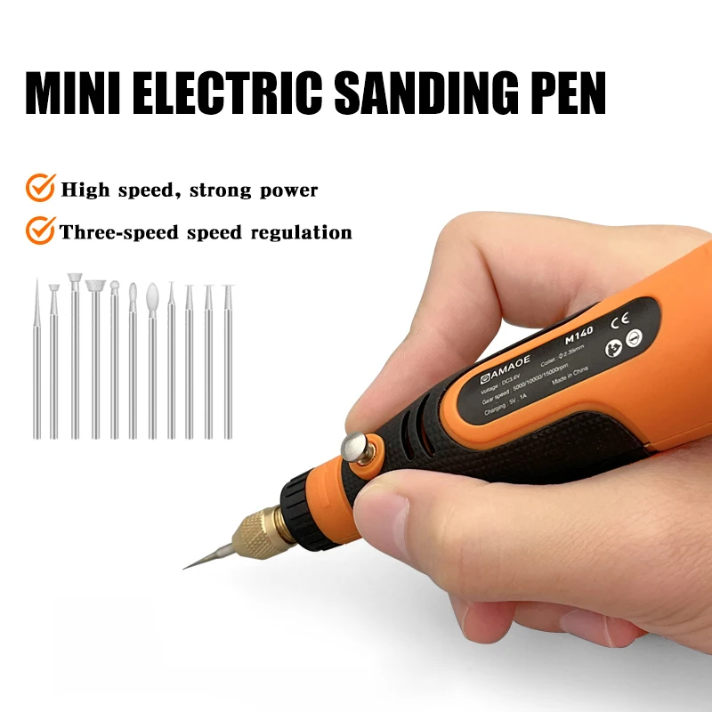 

Amaoe M140 3-Speed Mini Electric Grinder Pen For Mobile Phone Motherboard CPU IC Polishing Cutting Carving Drilling Repair Tools