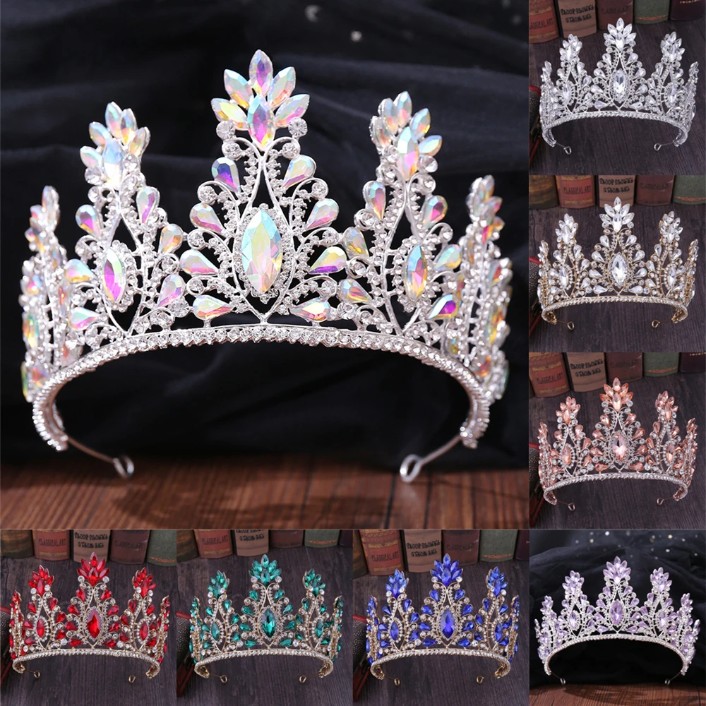 Luxury Baroque Crystal Tiaras And Crowns Vintage Rhinestone