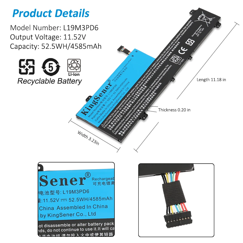 Bateria do Portátil de Kingsener L19m3pd6 L19l3pd6 para Lenovo Ideapad Flex 514iil05 5-14itl05 5-14are05 5-14alc05 5-15iil05 5-15alc05 - Imagem 5