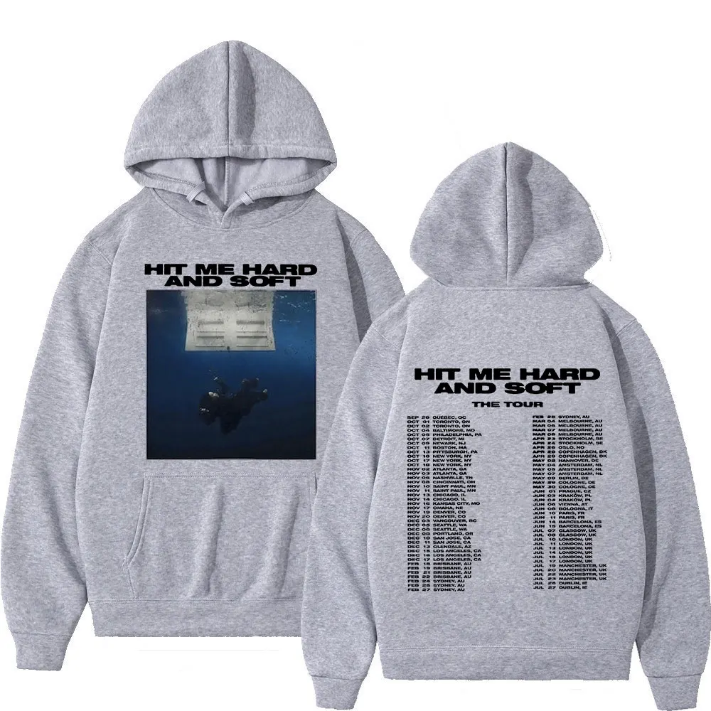 Hit Me Hard and Soft Tour 2024 Hoodies Men Women Fashion Hip Hop Hooded Sweatshirts Casual Loose Long Sleeve Pullover Streetwear