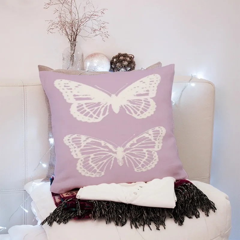 

Sunflower Butterfly Pillowcase Printing Living Room Sofa Pillow Covers Love Square Home Car Aesthetics Decoration Pillowcases