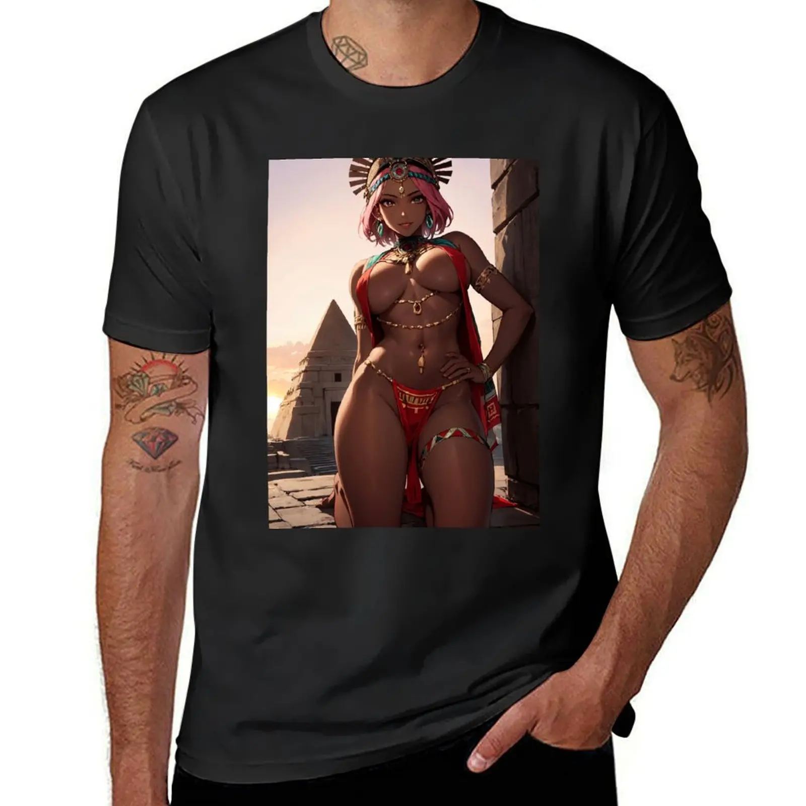 

Ancient waifu-Flirty girl T-shirt summer clothes plus size tops mens vintage t shirts