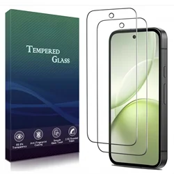 2 - Pack Full Coverage Tempered Glass Screen Protector - Anti - Scratch, Bubble - Free Phone Film - Google Pixel 10a (Transparent)