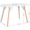 47.2" Modern White Kitchen Dinner Table White Simple Table for Home Office Kitchen Living Room Bistro Cafe, Coffee Table 3