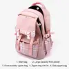 15-inch Laptop Backpack Plaid Print Student Backpack with Plush Ball Pendant Capacity Multi Compartment for Pupils for Outdoor 2