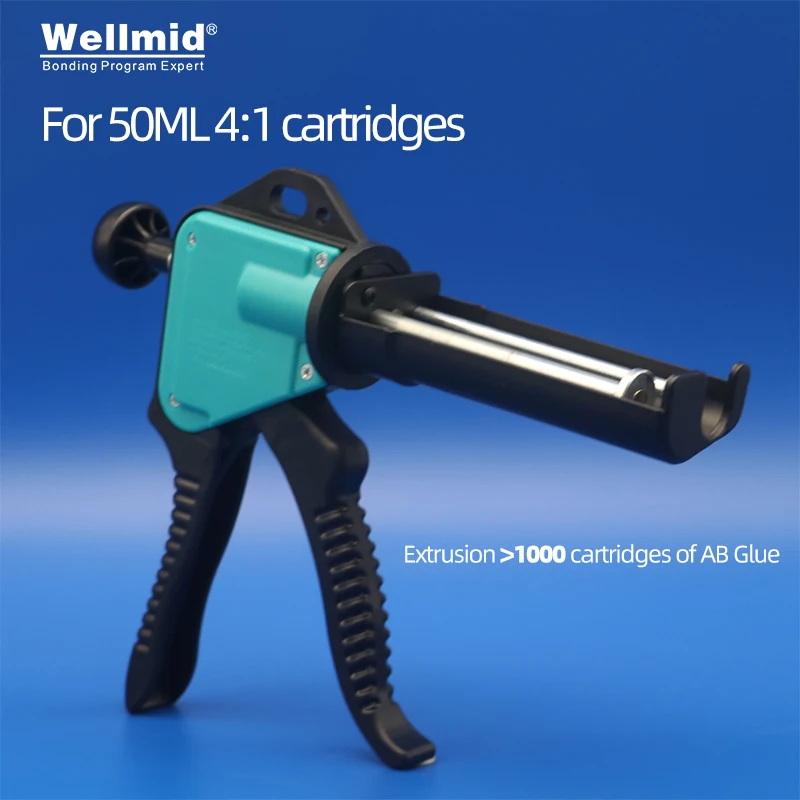 Pistola Manuale A Cartuccia Da 50Ml 4:1 Ab Per Colla Ab Pistola A Lunga Durata Dispenser Per Miscelazione Loctite Push Rod Pistola Per Colla Araldite