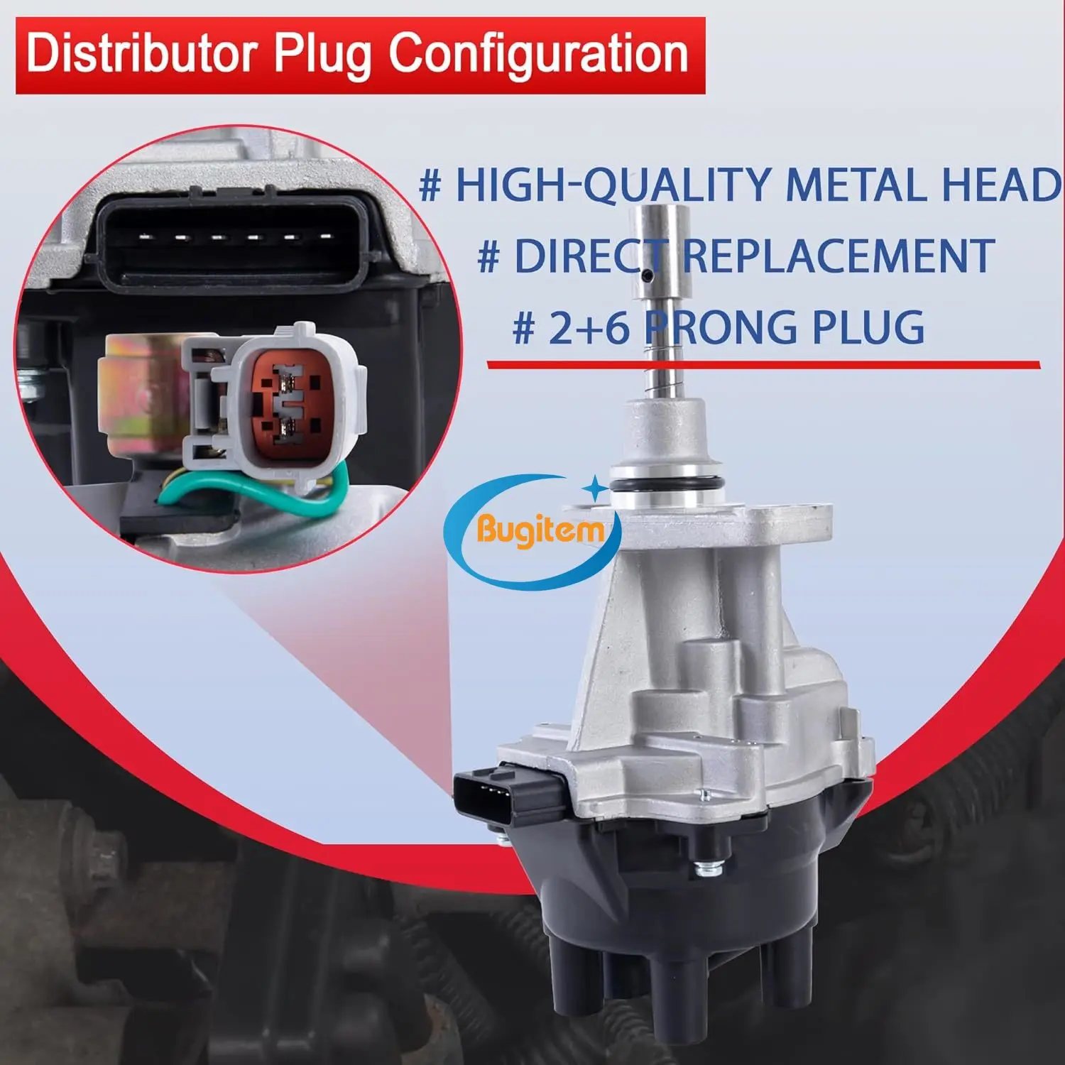 Ignition Distributor Assembly W/Cap & Rotor For 1996-1997 Nissan Pickup Truck 2.4L 22100-1S702 22100-1S704 221001S703 D4T94-01