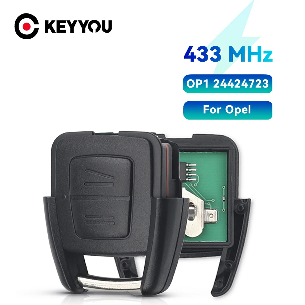 Keyyou 2 Pulsanti 433Mhz Fob Remote Car Key Per Opel Vauxhall Vectra Zafira Op1 24424723 No Chip 433.92Mhz