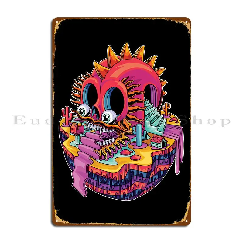 

Psyskullrama Illustration Metal Sign Plaques Create Mural Mural Garage Iron Tin Sign Poster